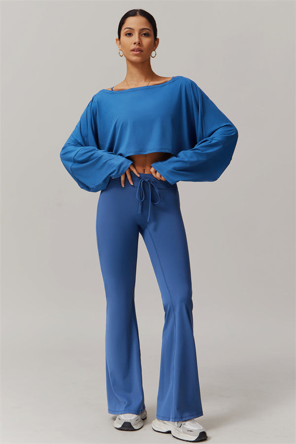 Asymmetrical Off-Shoulder Cropped Pullover