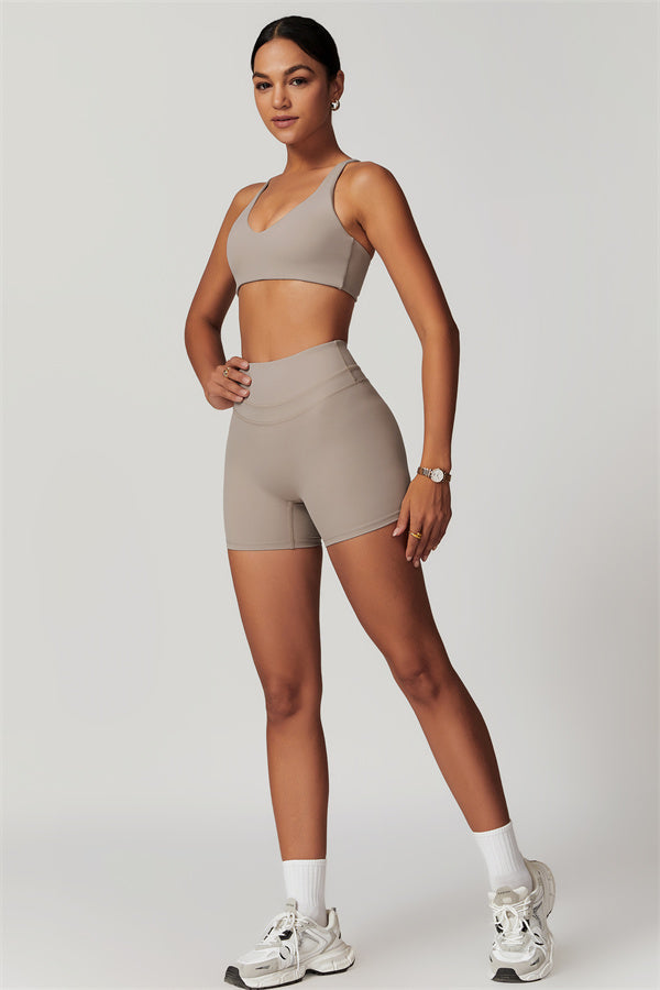 Crossback Sculpt Sports Bra & Shorts Set