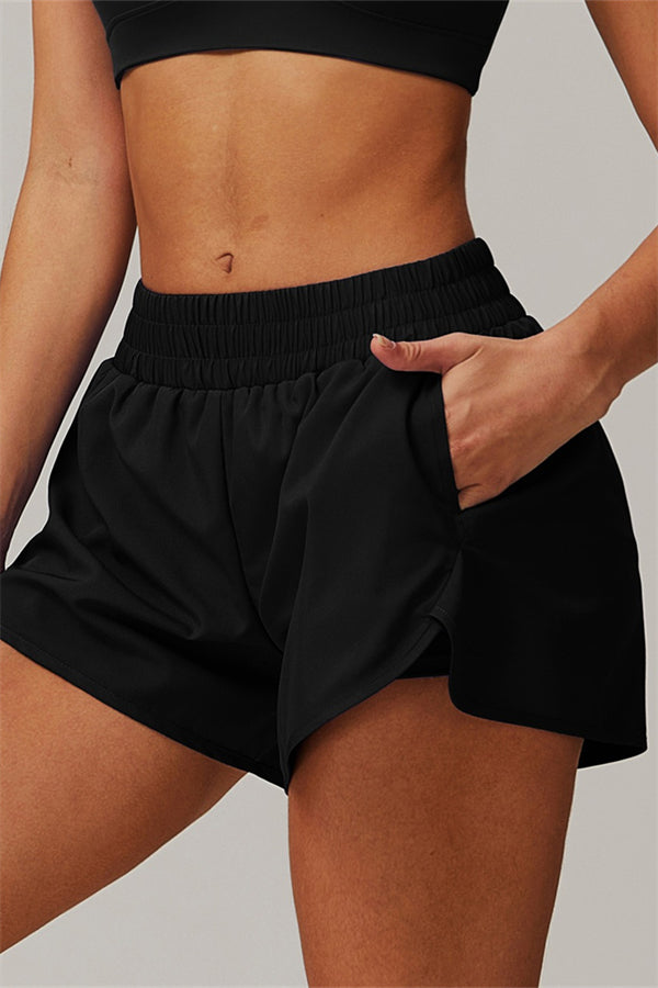 High-Waist Performance Shorts with Built-In Liner