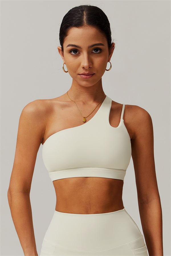 Asymmetrical One-Shoulder Sports Bra