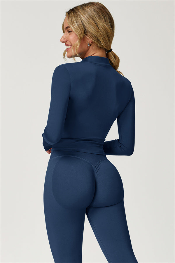 Zip-Up Stand Collar Active Jacket