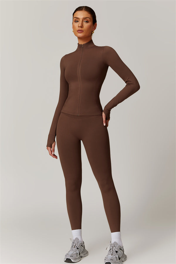 Seamless High-Neck Jacket & Sculpting Leggings Set