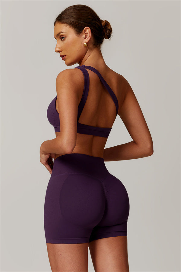 Asymmetrical Cutout One-Shoulder Sports Bra