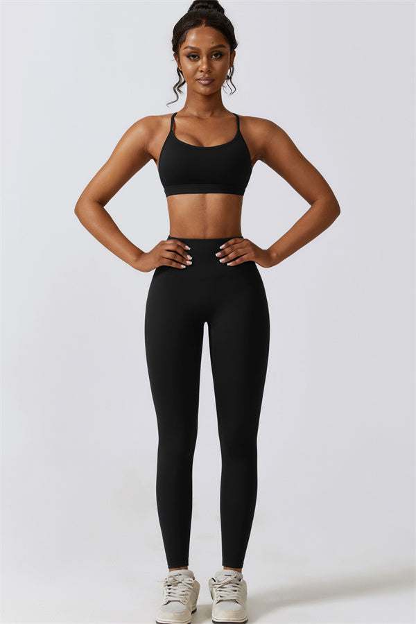 Stylish Crisscross Back Sports Bra