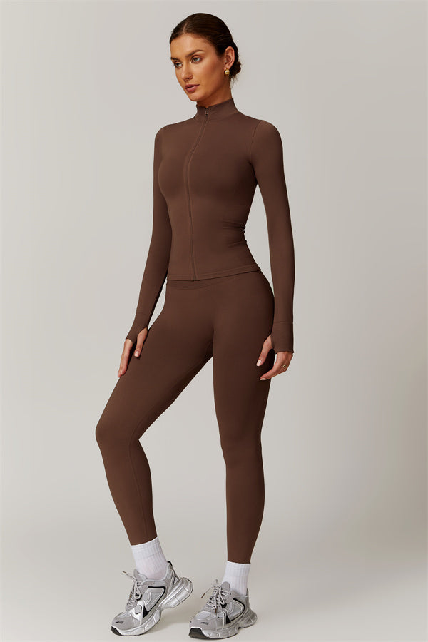 Seamless High-Neck Jacket & Sculpting Leggings Set