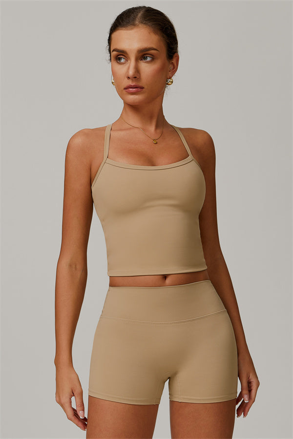 Crisscross Back Sculpting Crop Vest