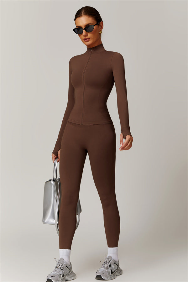 Seamless High-Neck Jacket & Sculpting Leggings Set