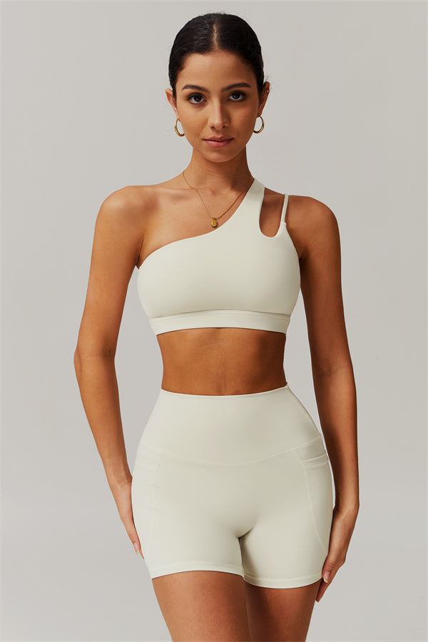 Asymmetrical One-Shoulder Sports Bra