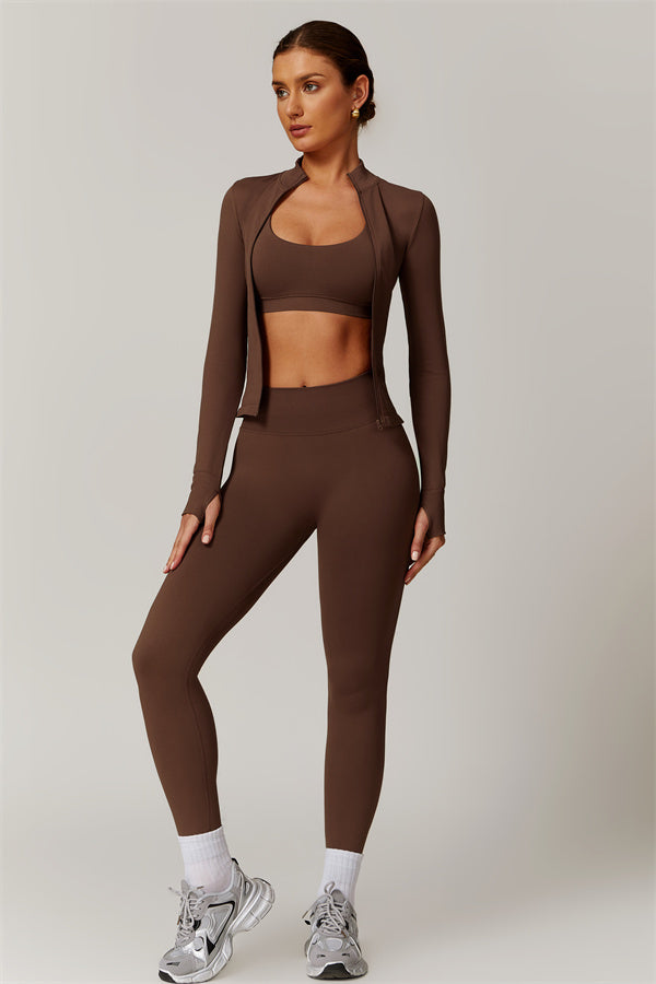 Seamless High-Neck Jacket & Sculpting Leggings Set