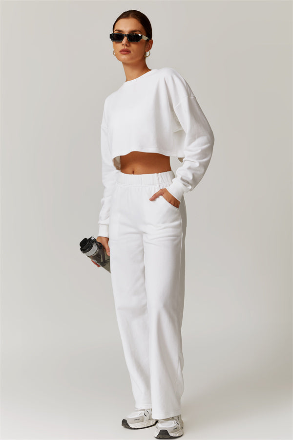 Open-Back Petal Crop Sweatshirt