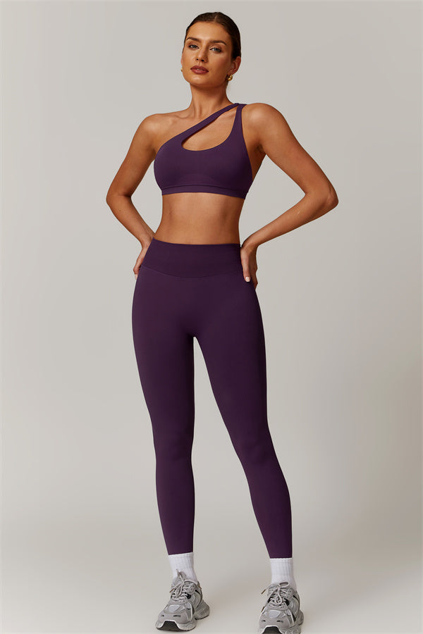 Asymmetrical Cutout One-Shoulder Sports Bra