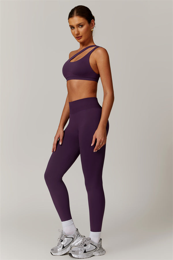 Asymmetrical Cutout One-Shoulder Sports Bra