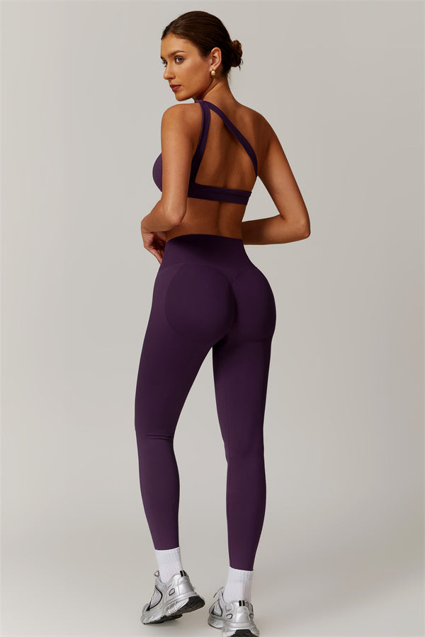 Asymmetrical Cutout One-Shoulder Sports Bra
