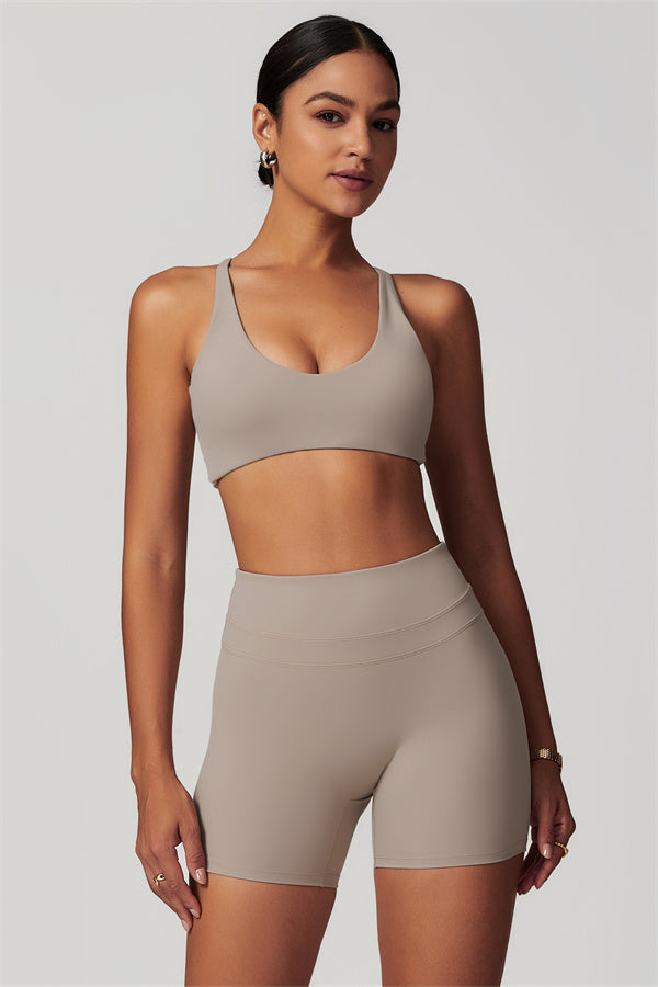 Crossback Sculpt Sports Bra & Shorts Set