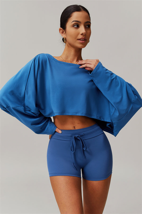 Asymmetrical Off-Shoulder Cropped Pullover