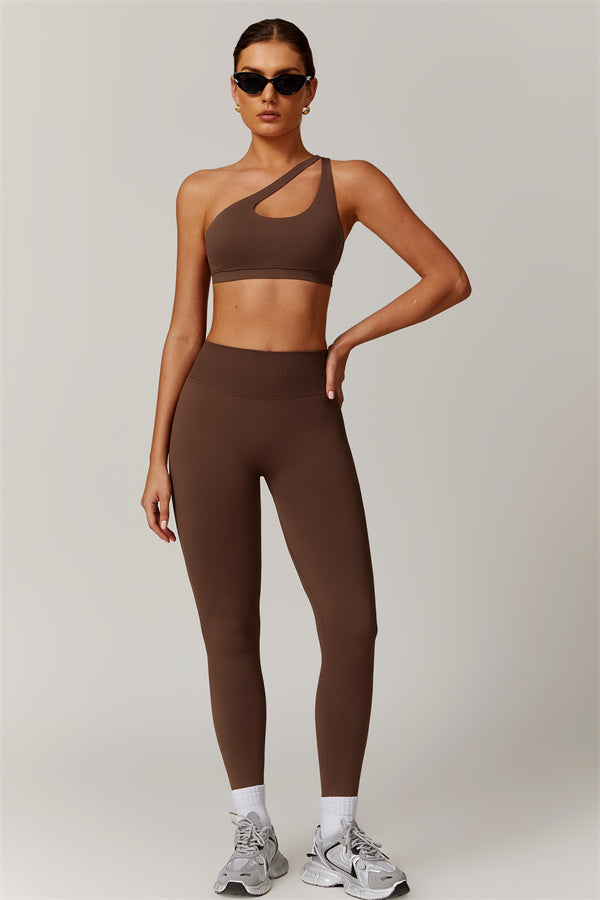 Asymmetrical Cutout One-Shoulder Sports Bra