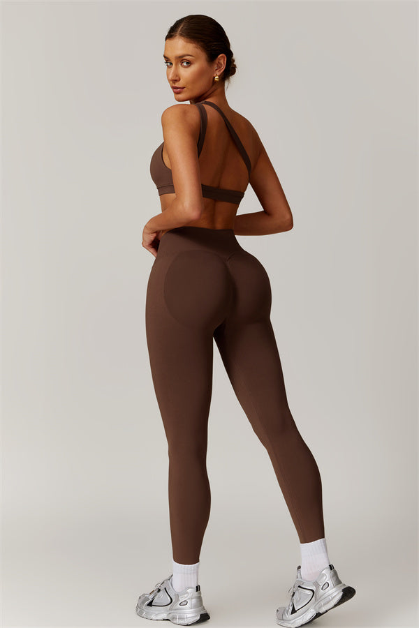 Asymmetrical Cutout One-Shoulder Sports Bra