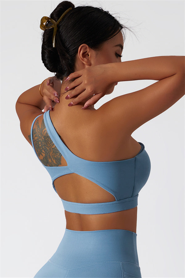 Asymmetrical One-Shoulder Sports Bra