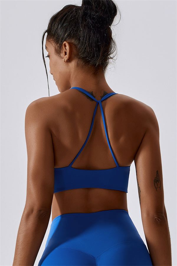 Twist-Front Crossback Sports Bra