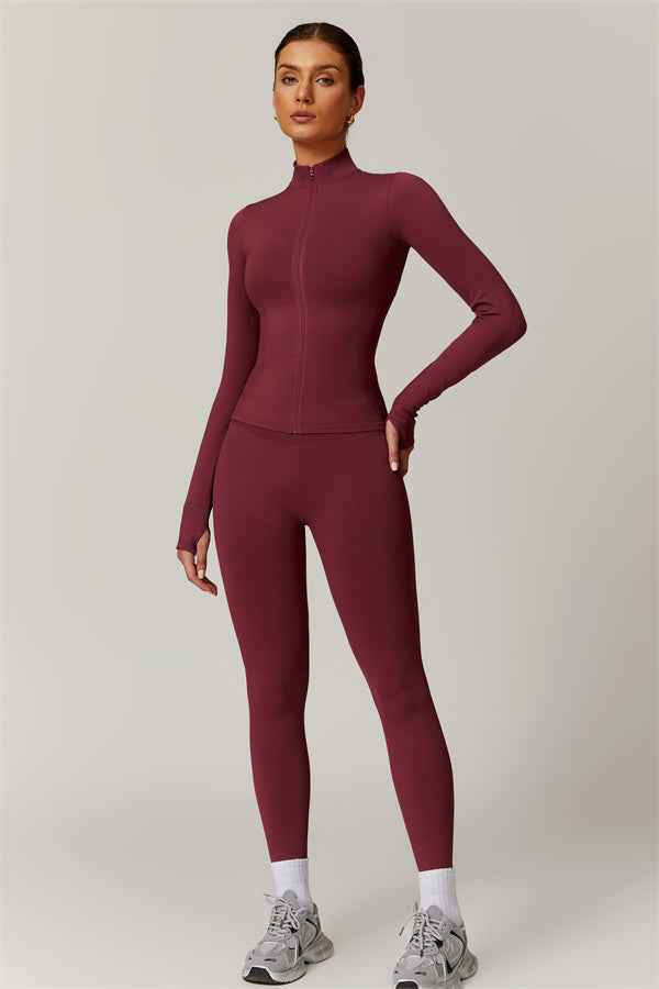 Seamless High-Neck Jacket & Sculpting Leggings Set