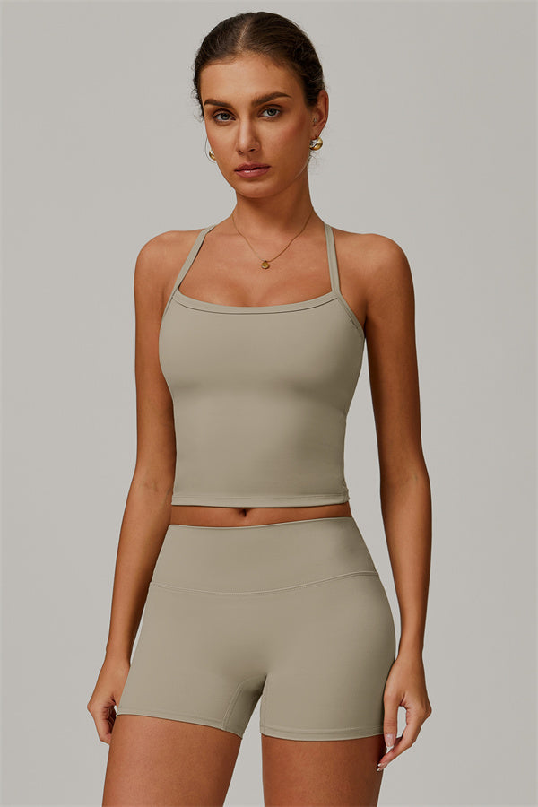 Crisscross Back Sculpting Crop Vest