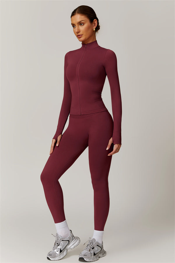 Seamless High-Neck Jacket & Sculpting Leggings Set