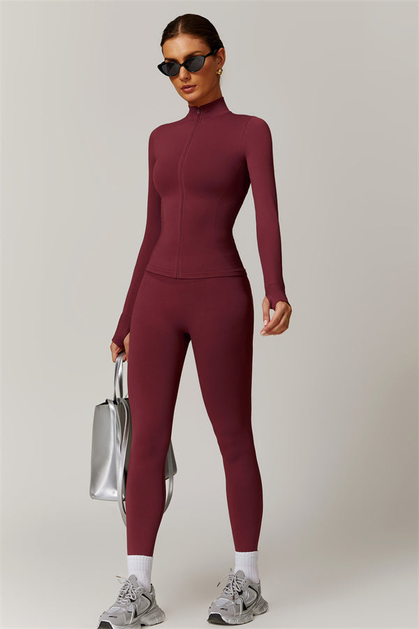 Seamless High-Neck Jacket & Sculpting Leggings Set