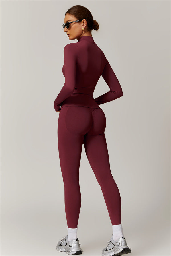 Seamless High-Neck Jacket & Sculpting Leggings Set