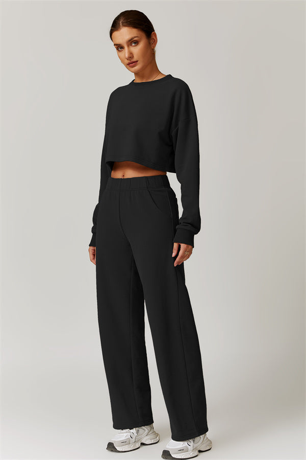 Open-Back Petal Crop Sweatshirt