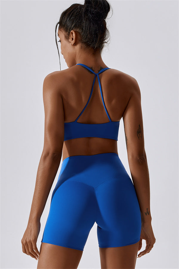 Twist-Front Crossback Sports Bra