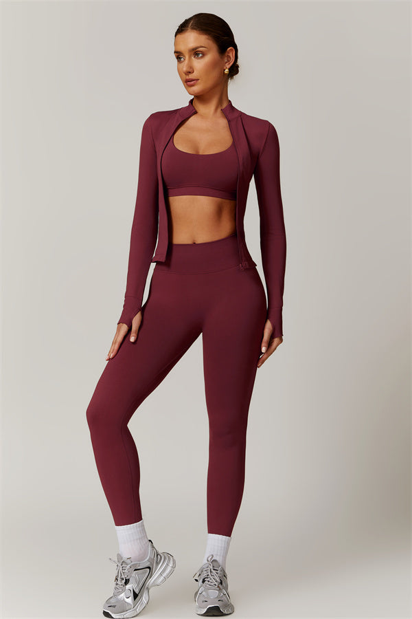 Seamless High-Neck Jacket & Sculpting Leggings Set