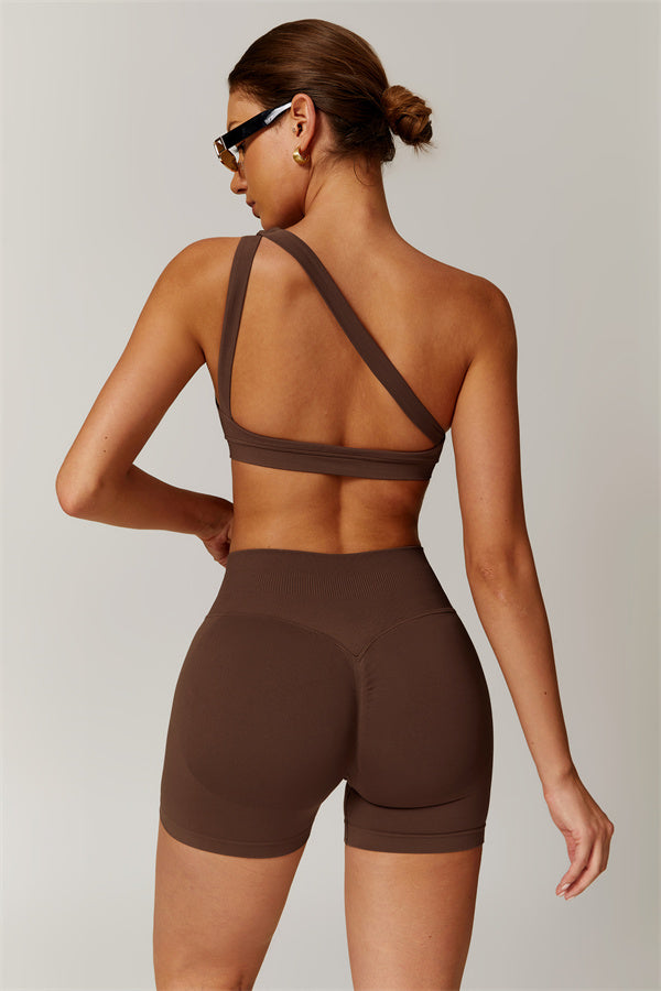 Asymmetrical Cutout One-Shoulder Sports Bra