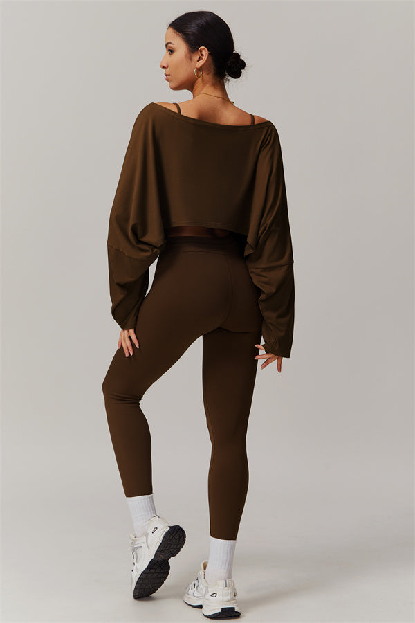 Asymmetrical Off-Shoulder Cropped Pullover