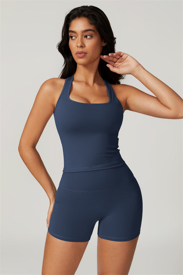 Square Neck Performance Crop Top