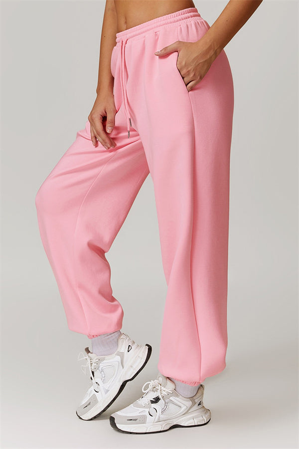 Elastic Waist Sweatpants with Side Pockets