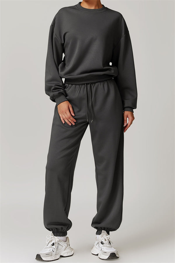 Elastic Waist Sweatpants with Side Pockets