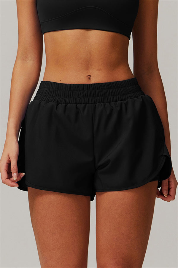 High-Waist Performance Shorts with Built-In Liner