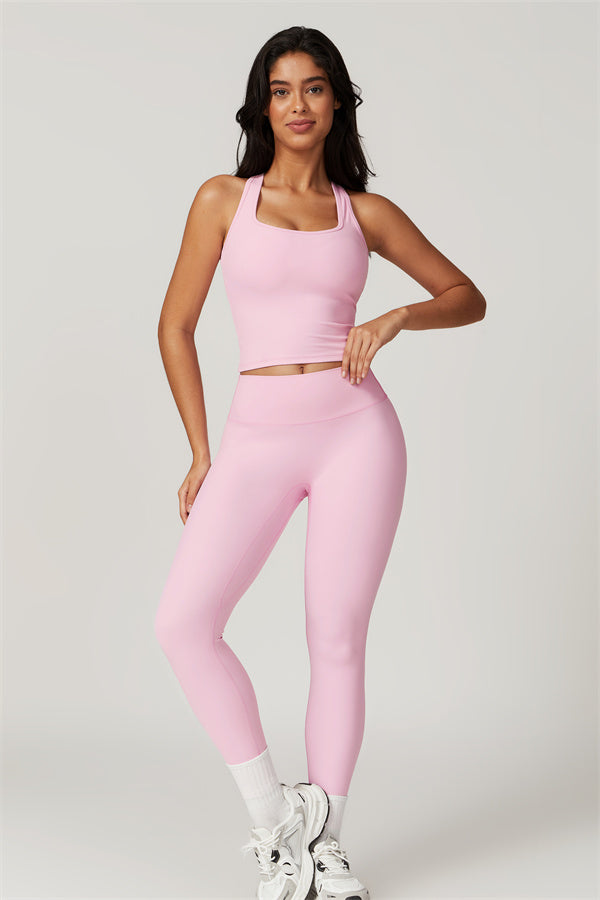 Square Neck Performance Crop Top