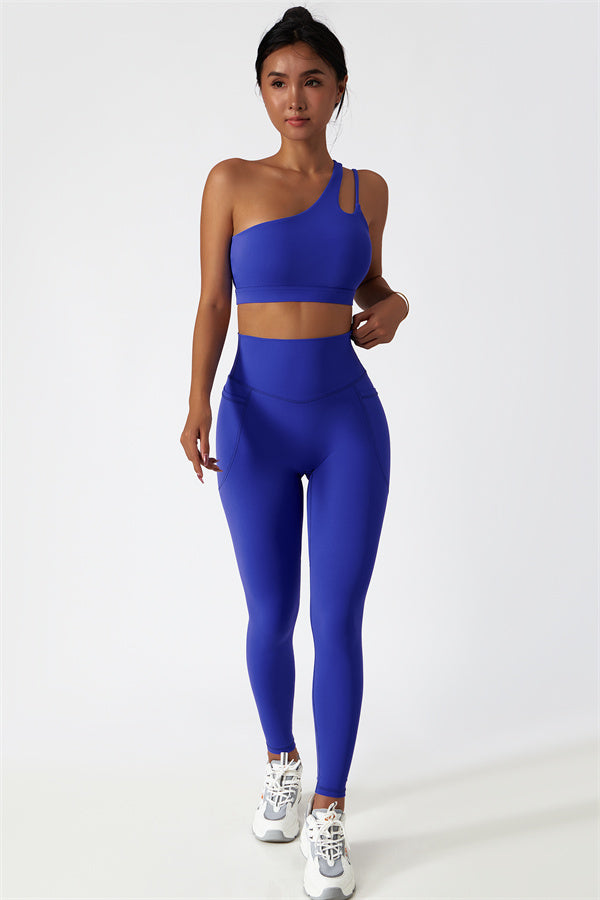 Asymmetrical One-Shoulder Sports Bra