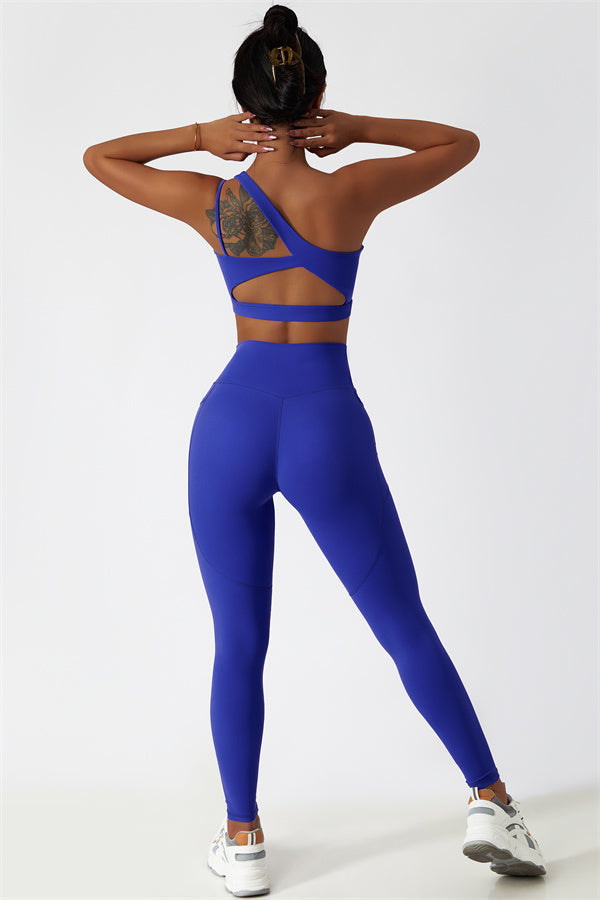 Asymmetrical One-Shoulder Sports Bra