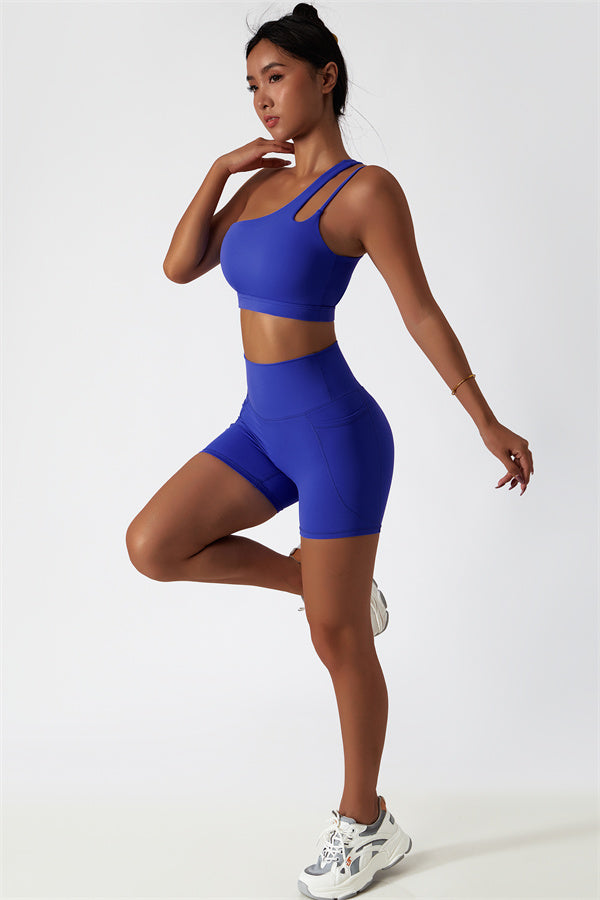 Asymmetrical One-Shoulder Sports Bra