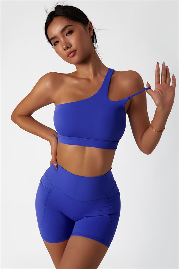 Asymmetrical One-Shoulder Sports Bra