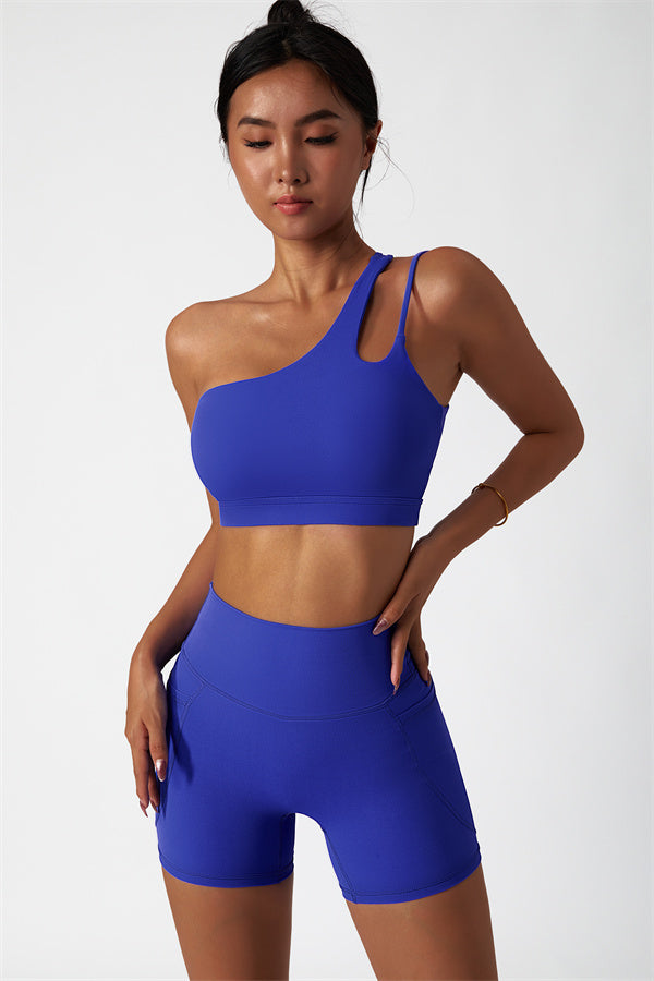 Asymmetrical One-Shoulder Sports Bra