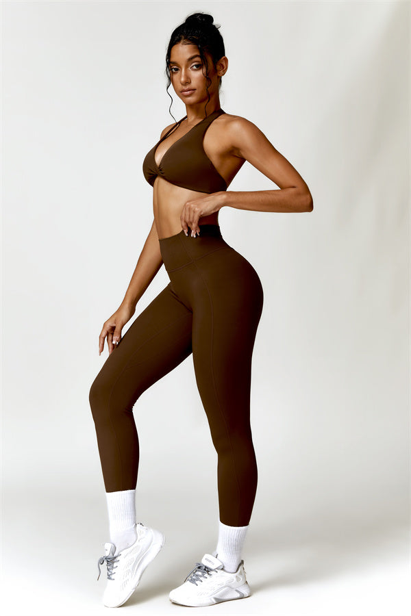 Twist-Front Open Back Sports Bra