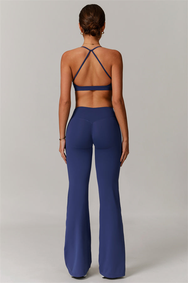 Pleated Crisscross Sports Bra