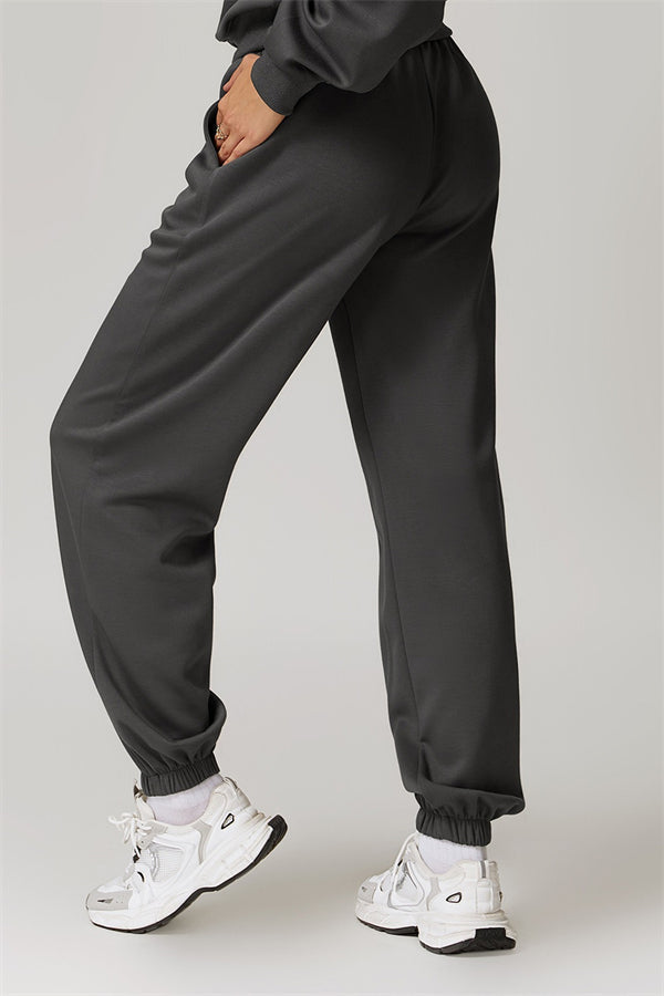 Elastic Waist Sweatpants with Side Pockets