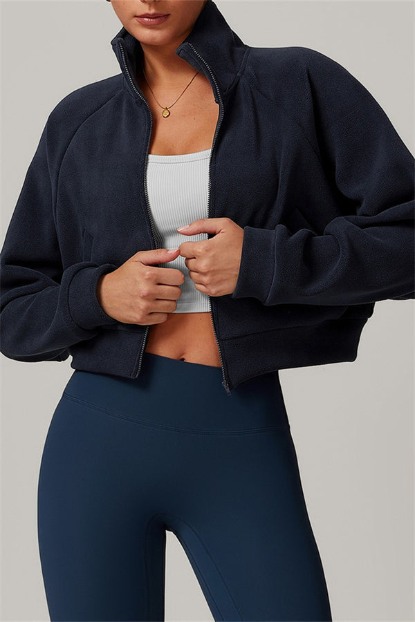 Cozy High-Neck Full-Zip Jacket