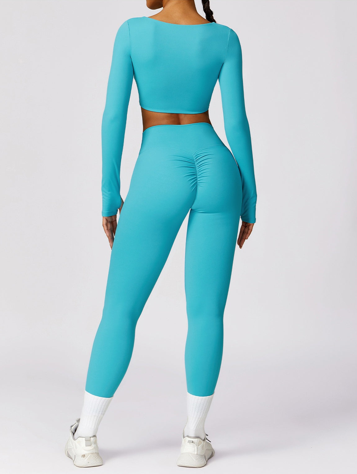 Twist Front Long Sleeve Crop Top