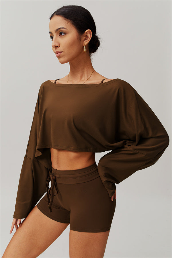 Asymmetrical Off-Shoulder Cropped Pullover