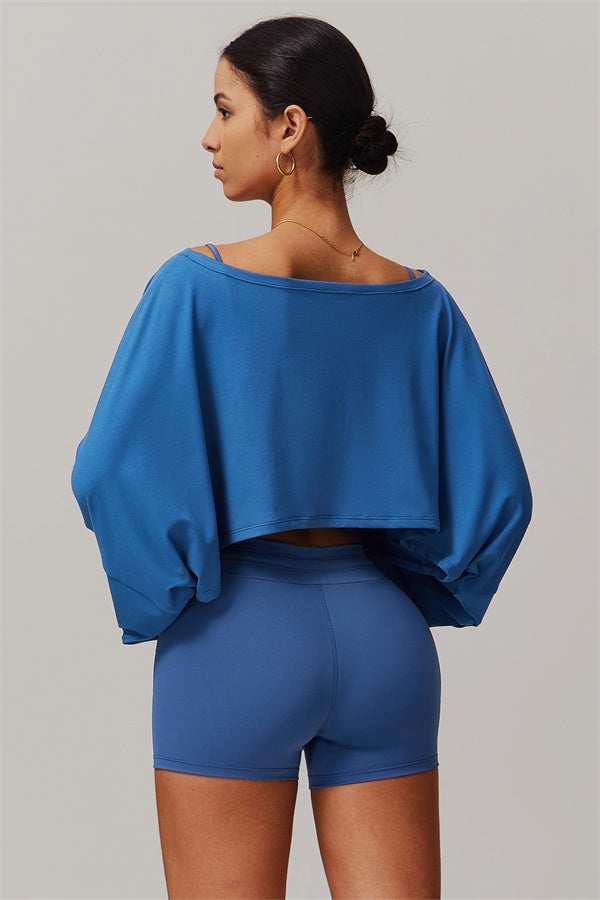 Asymmetrical Off-Shoulder Cropped Pullover